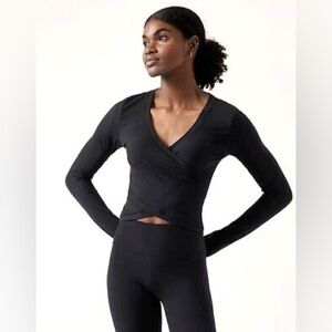 NWT Athleta Transcend Wrap Top Sz L Large Women’s Workout Yoga Pilates Gym